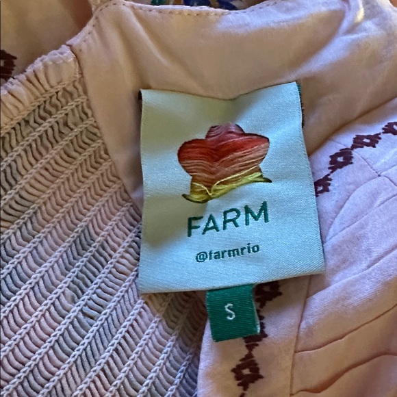 FARM Rio Pink Delicate Forest Maxi Dress Floral Tropical Botanical Resort Size S - Picture 6 of 8